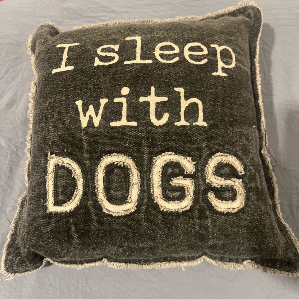 Mud Pie I Sleep With Dogs Decorative Pillow 9.5x10 Rustic